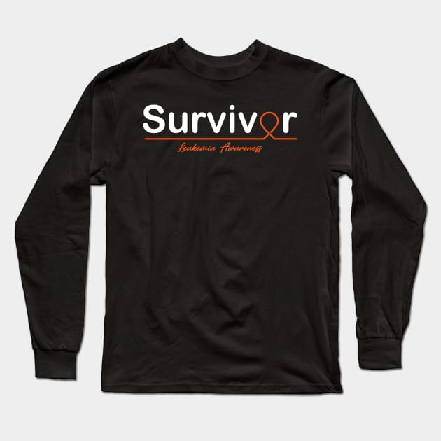 Leukemia Awareness Survivor Heartbeat Long Sleeve T-Shirt by KHANH HUYEN